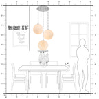 Chrome Modern Globe Hanging Pendant Light with White Bubble Glass Shade for Kitchen Island, Dining