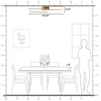 2-Light 40.55 in. Modern Black and Wood Dimmable Integrated LED Flush Mount Ceiling Light