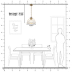 1-Light Industrial Brass Metal Dome Pendant Light with Clear Glass Shade for Kitchen Island, Dining Room