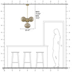 4/7-Light Mid-Century Modern Gold Cluster Chandelier with Coffee Globe Glass Shades