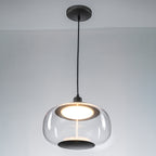 10-Watt 1-Light Modern Dimmable Integrated LED Pendant Light with Drum Shade for Kitchen Island