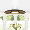 24-Watt 1 Light Modern Black Dome Dimmable LED Pendant Light Chandelier with Metal Shade for Dining Room, Kitchen Island