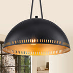 15.75 in. 3-Light Vintage Industrial Metal Dome Pendant Light Chandelier with Iron Shade for Kitchen, Dining