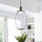 10-Watt 1-Light Modern Dimmable Integrated LED Pendant Light with Drum Shade for Kitchen Island