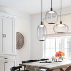 10-Watt 1-Light Modern Dimmable Integrated LED Pendant Light with Drum Shade for Kitchen Island