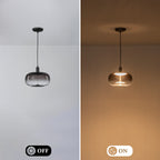 10-Watt 1-Light Modern Dimmable Integrated LED Pendant Light with Drum Shade for Kitchen Island