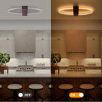 31.5 in. 1-Light Modern Brown Oval Integrated LED Flush Mount Ceiling Light Dimmable Ceiling Light