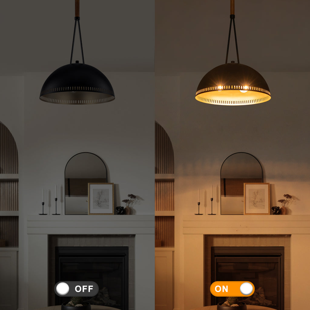 15.75 in. 3-Light Vintage Industrial Metal Dome Pendant Light Chandelier with Iron Shade for Kitchen, Dining