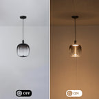 10-Watt 1-Light Modern Dimmable Integrated LED Pendant Light with Drum Shade for Kitchen Island