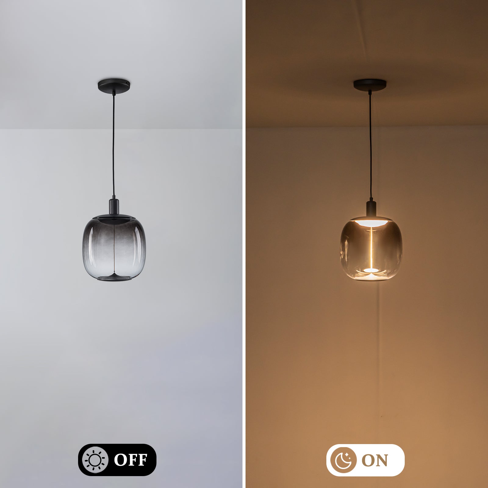 10-Watt 1-Light Modern Dimmable Integrated LED Pendant Light with Drum Shade for Kitchen Island