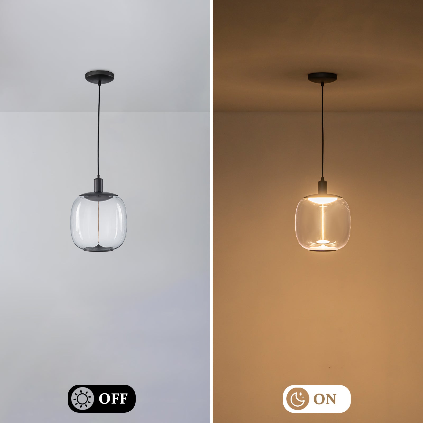 10-Watt 1-Light Modern Dimmable Integrated LED Pendant Light with Drum Shade for Kitchen Island