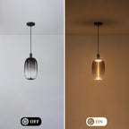 10-Watt 1-Light Modern Dimmable Integrated LED Pendant Light with Drum Shade for Kitchen Island