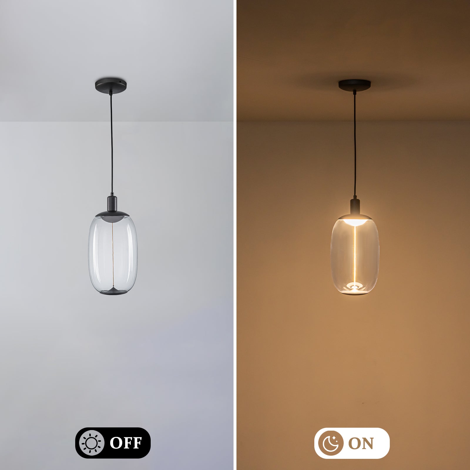 10-Watt 1-Light Modern Dimmable Integrated LED Pendant Light with Drum Shade for Kitchen Island