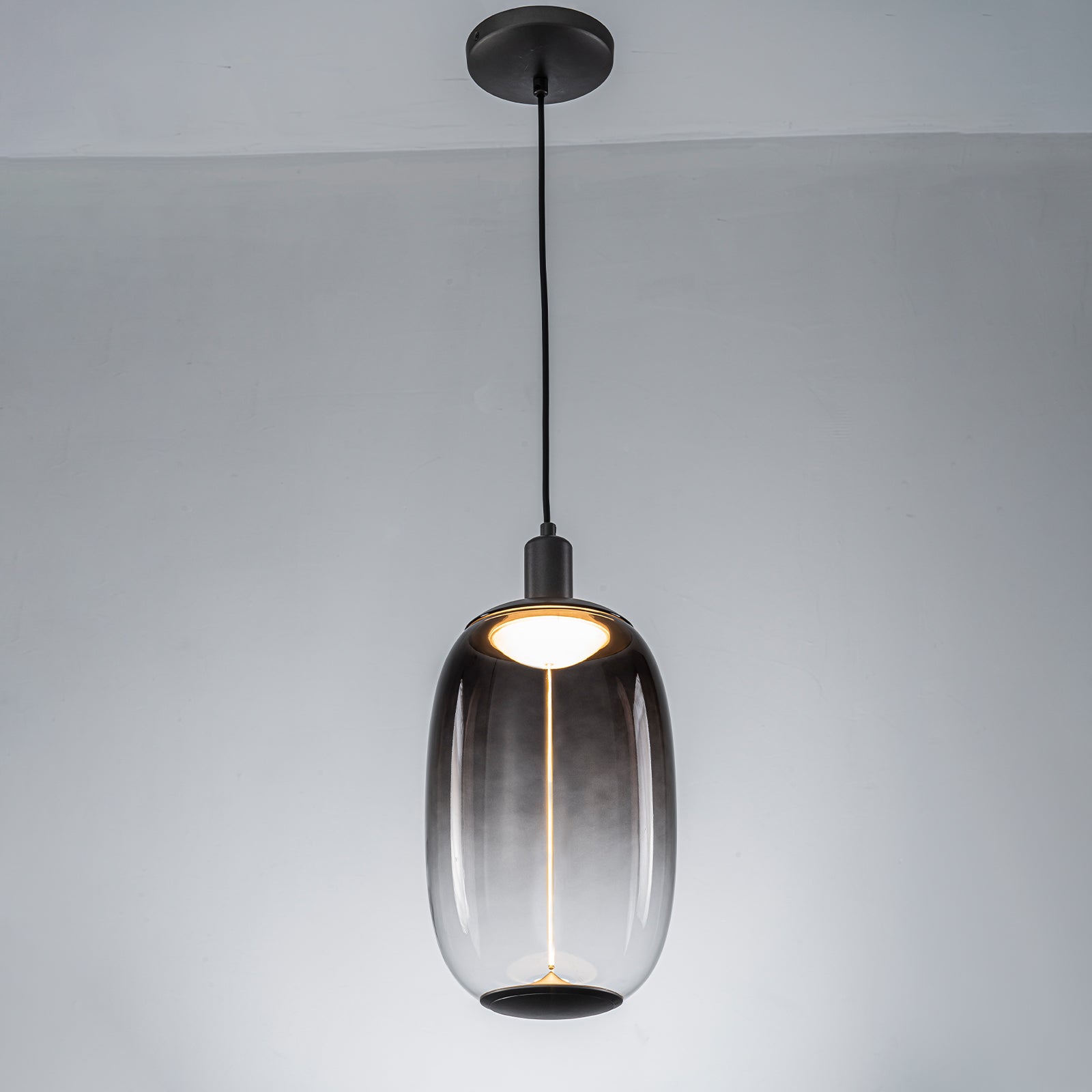 10-Watt 1-Light Modern Dimmable Integrated LED Pendant Light with Drum Shade for Kitchen Island