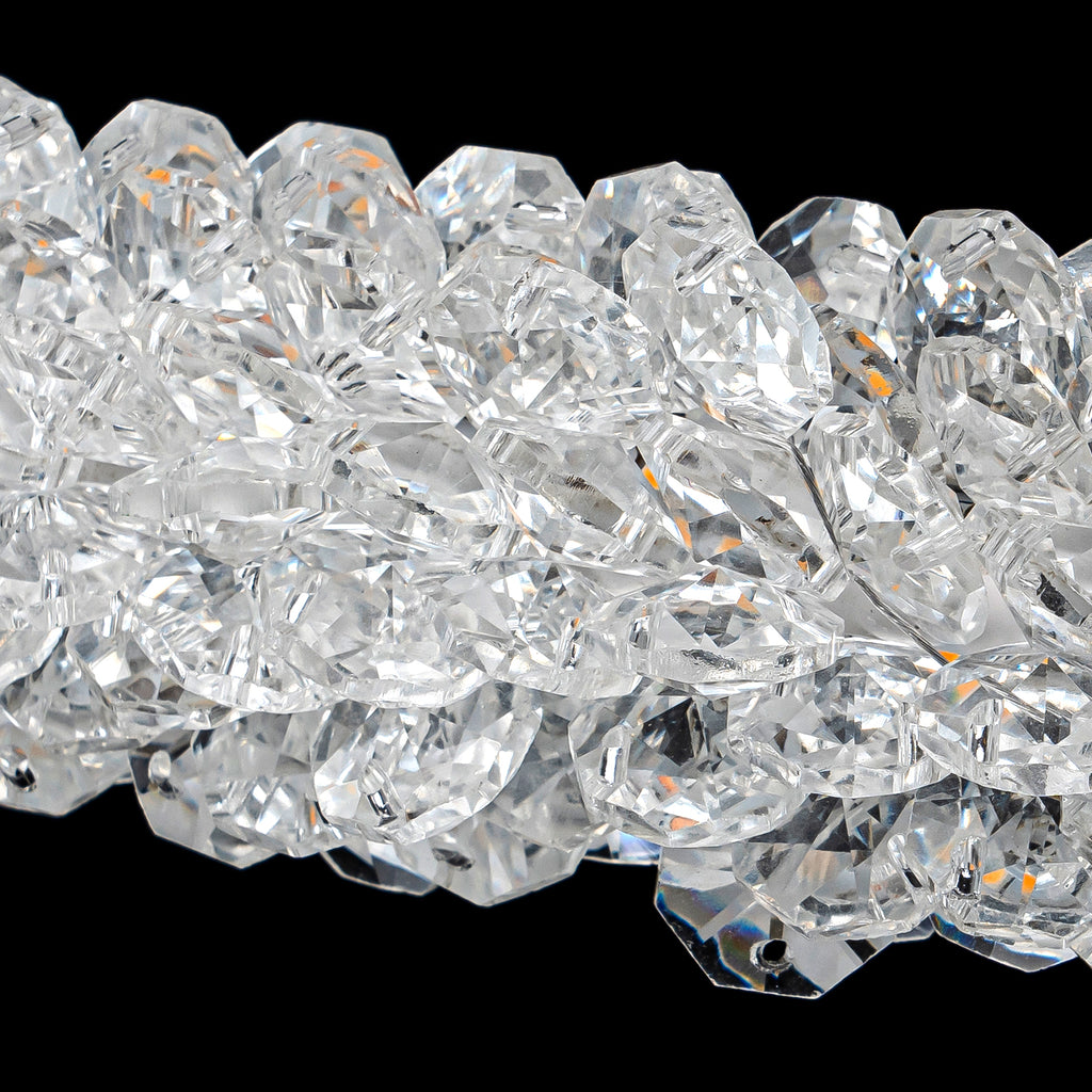 1-Light Modern Gold Metal Ring Crystal Integrated LED Pendant Light Dimmable Chandelier for Dining Room