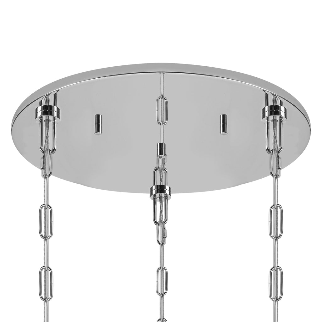 Chrome Modern Globe Hanging Pendant Light with White Bubble Glass Shade for Kitchen Island, Dining