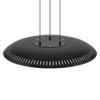 24-Watt 1 Light Modern Black Dome Dimmable LED Pendant Light Chandelier with Metal Shade for Dining Room, Kitchen Island