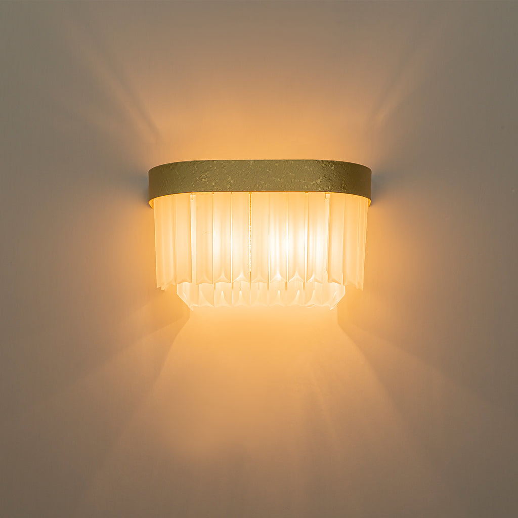 14.37 in. 2-Light Modern Gold Metal Wall Sconce with Frosted Glass Shades