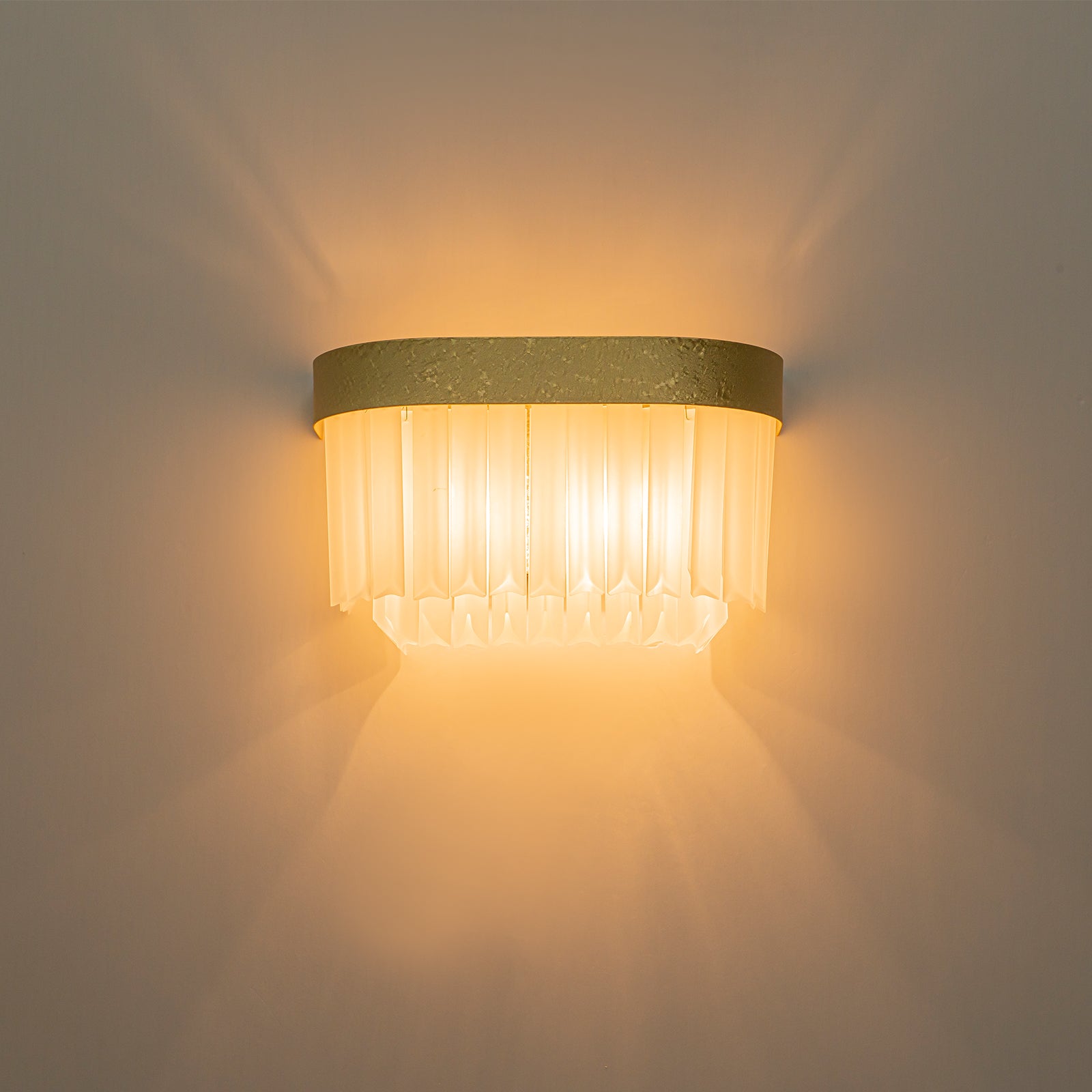 14.37 in. 2-Light Modern Gold Metal Wall Sconce with Frosted Glass Shades
