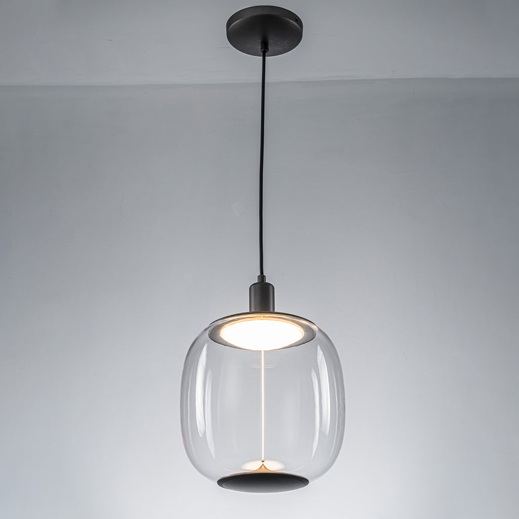 10-Watt 1-Light Modern Dimmable Integrated LED Pendant Light with Drum Shade for Kitchen Island