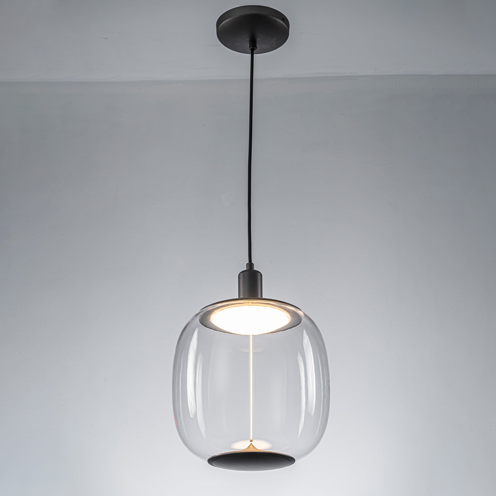 10-Watt 1-Light Modern Dimmable Integrated LED Pendant Light with Drum Shade for Kitchen Island