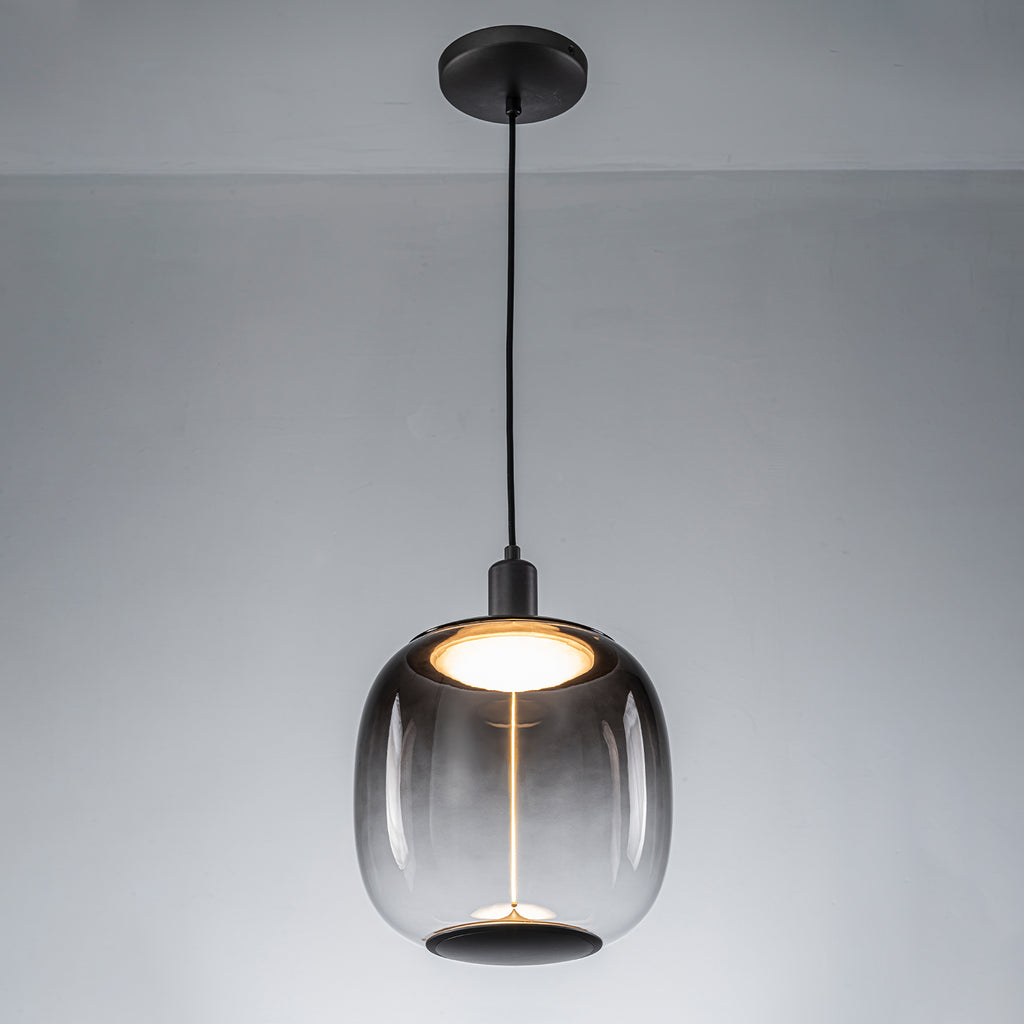 10-Watt 1-Light Modern Dimmable Integrated LED Pendant Light with Drum Shade for Kitchen Island