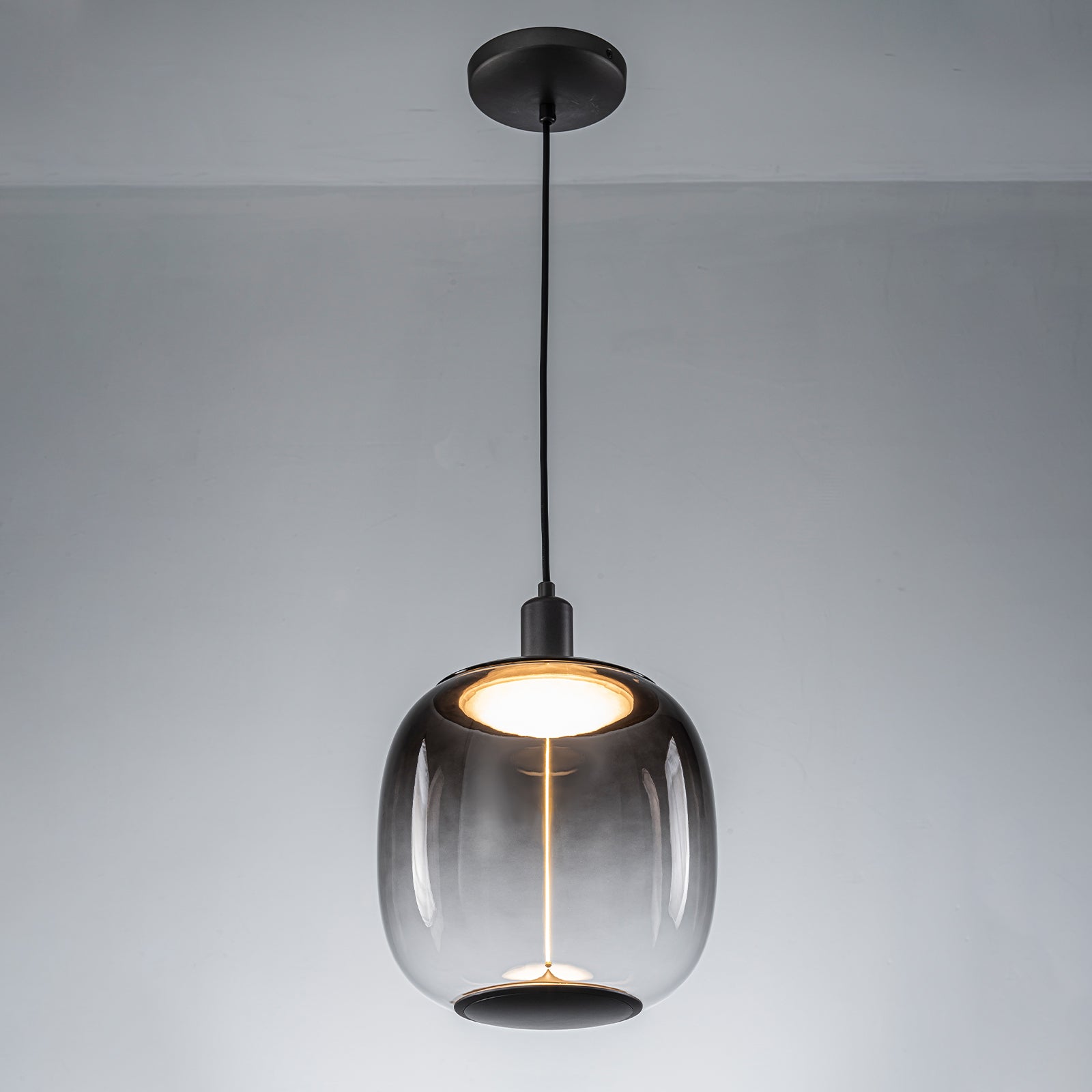 10-Watt 1-Light Modern Dimmable Integrated LED Pendant Light with Drum Shade for Kitchen Island