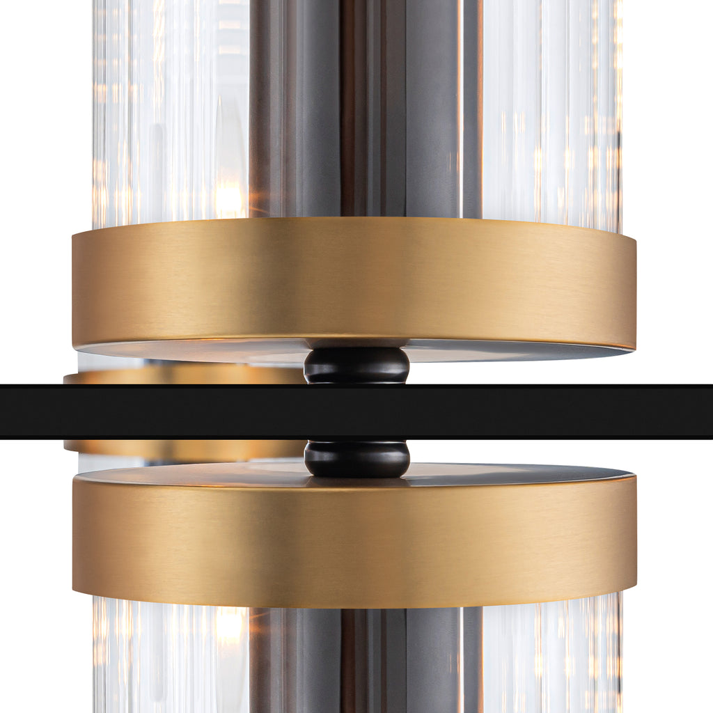 35.24 in. 16-Light Modern Luxury Black Gold Iron Chandelier Pendant Lighting with Glass Shades for Living Room, Dining