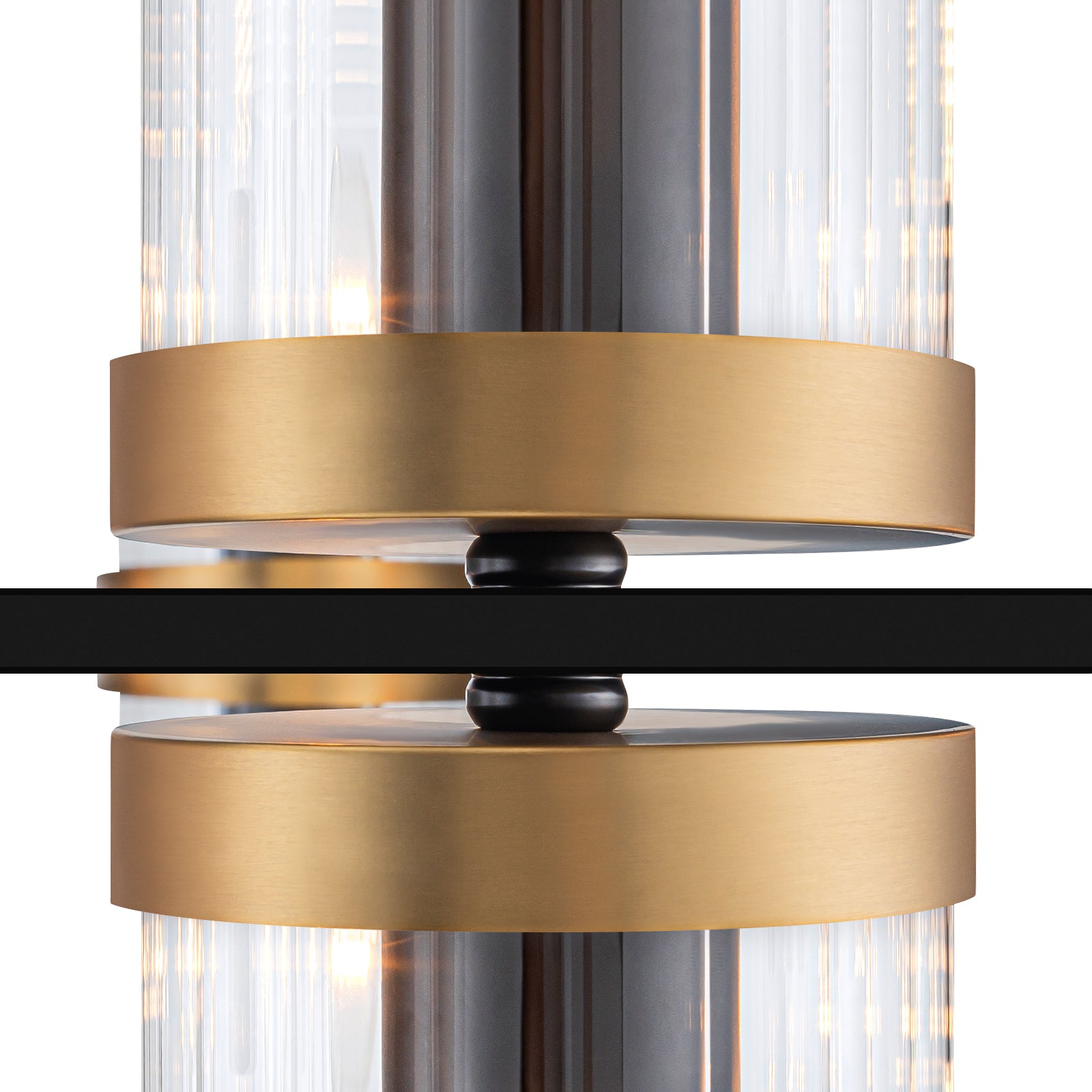 35.24 in. 16-Light Modern Luxury Black Gold Iron Chandelier Pendant Lighting with Glass Shades for Living Room, Dining