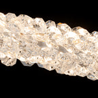 1-Light Modern Gold Metal Ring Crystal Integrated LED Pendant Light Dimmable Chandelier for Dining Room