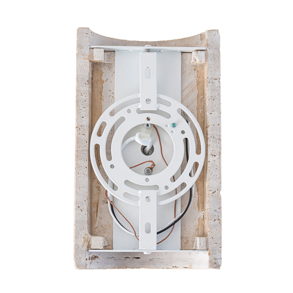 5.11 in. 1-Light Modern Semi-Cylinder Dimmable Travertine Integrated LED Wall Sconce Light for Bedroom Stair