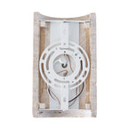 5.11 in. 1-Light Modern Semi-Cylinder Dimmable Travertine Integrated LED Wall Sconce Light for Bedroom Stair
