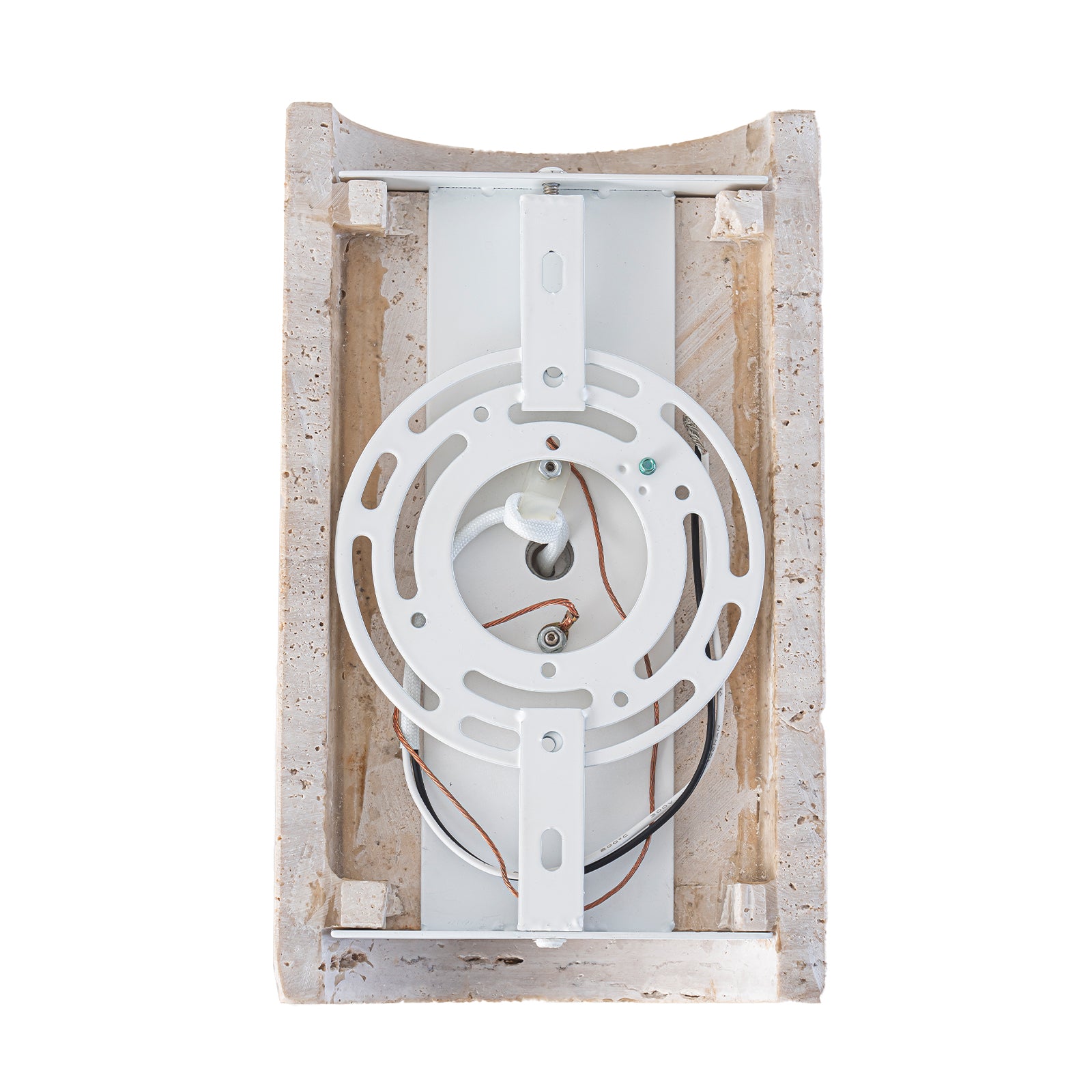 5.11 in. 1-Light Modern Semi-Cylinder Dimmable Travertine Integrated LED Wall Sconce Light for Bedroom Stair