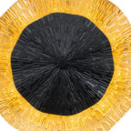 11.41 in. 13-Watt Matte Black and Gold Foil Round Dimmable Integrated LED Wall Sconce for Corridor
