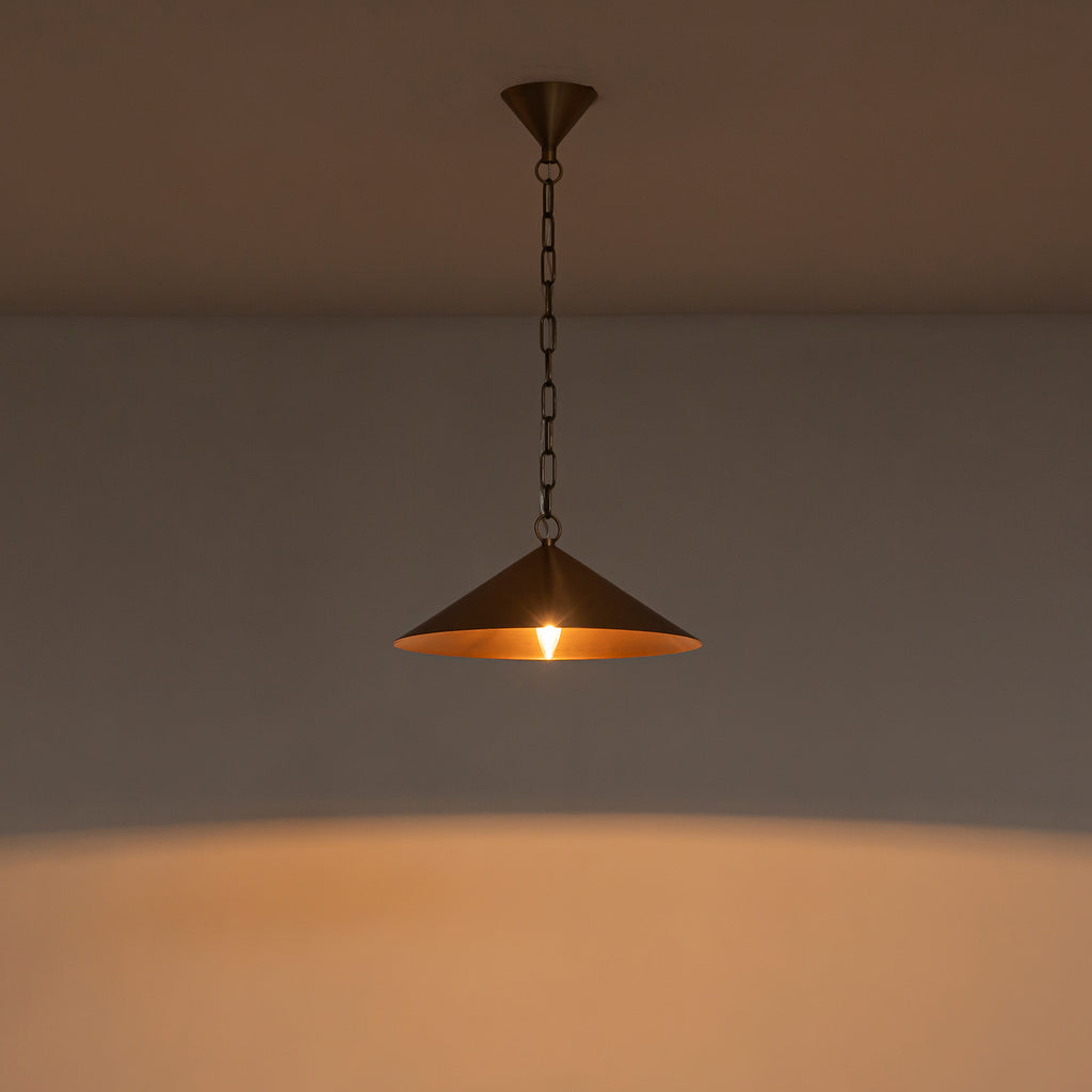 14.76 in. 60-Watt 1-Light Vintage Bronze Island Pendant Light with Cone Iron Shade for Kitchen, Dining Room