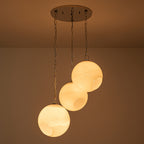 Chrome Modern Globe Hanging Pendant Light with White Bubble Glass Shade for Kitchen Island, Dining
