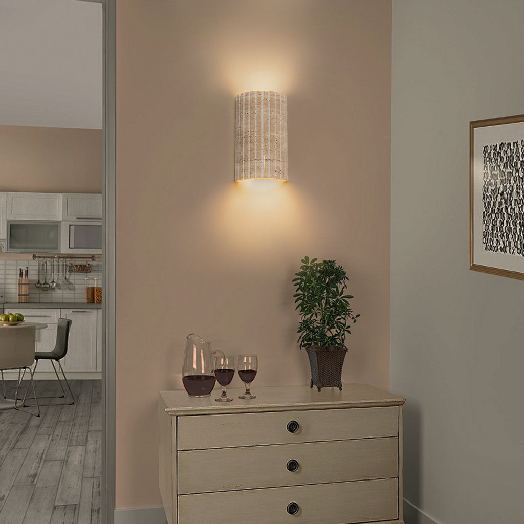 Matte Black Matte White Travertine Wall Sconce | SKU 81010000077948 | A81010000077948 (6).jpg
