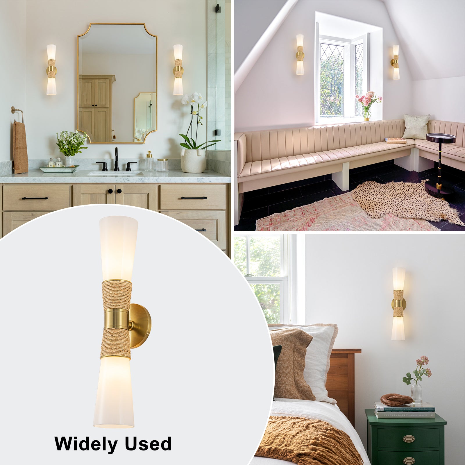Natural Brass White Opal Glass Ceramic Wall Sconce | SKU 81010000083238 | A81010000083238 (6).jpg