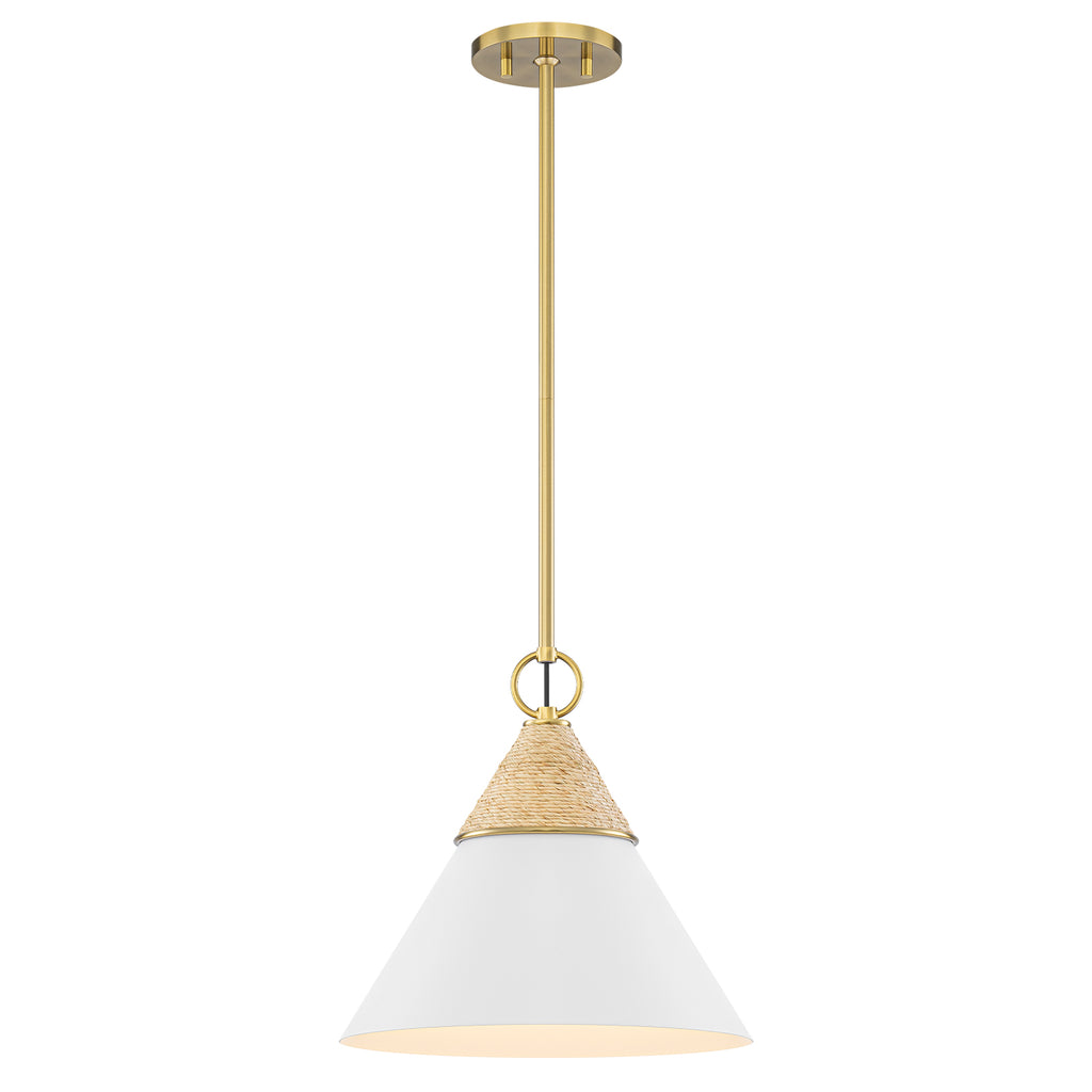 Natural Brass White Ceramic Cone Pendant Light | SKU 81010000083258 | A81010000083258 (2).jpg