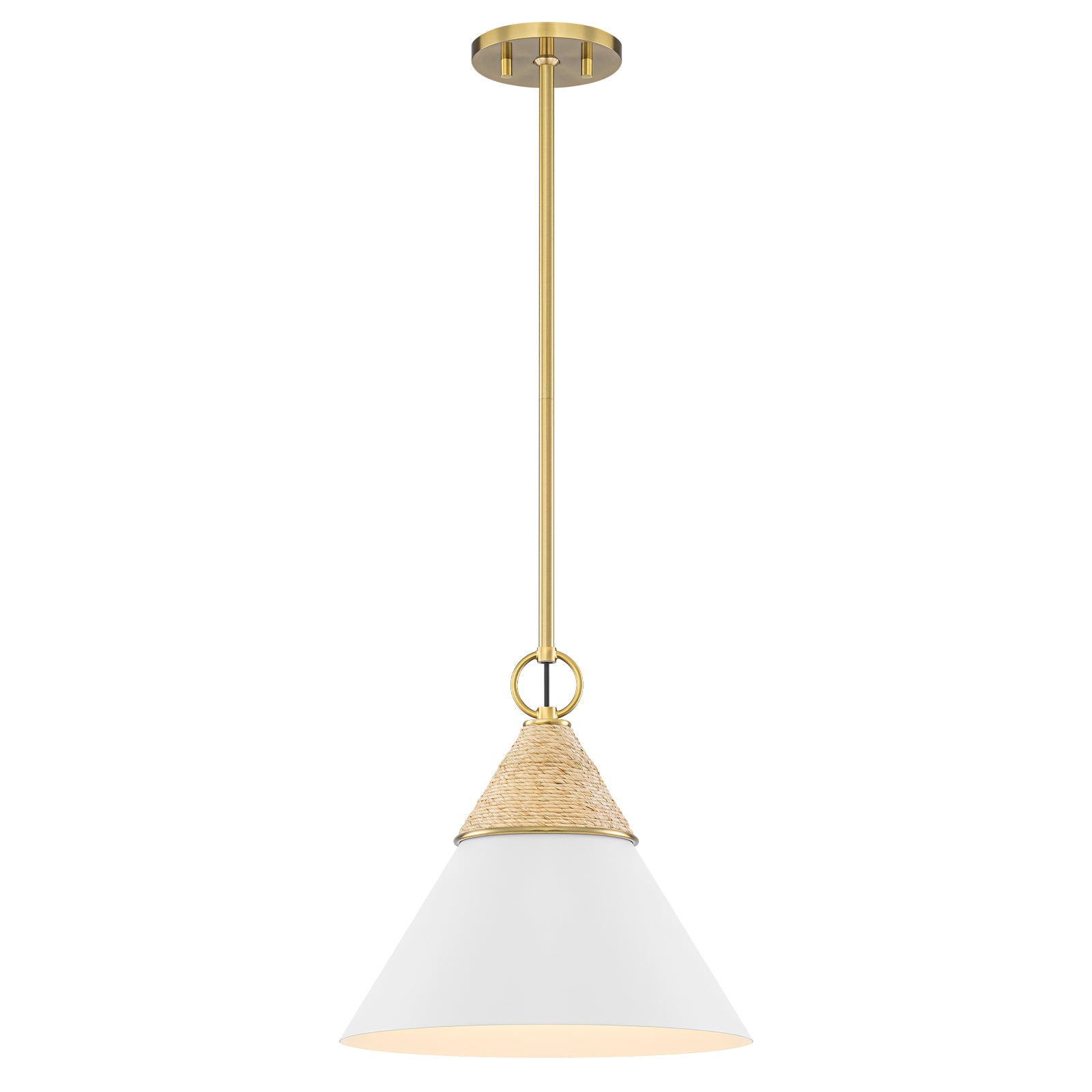 Natural Brass White Ceramic Cone Pendant Light | SKU 81010000083258 | A81010000083258 (2).jpg