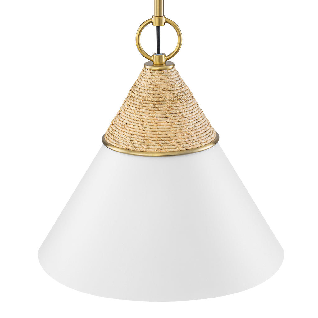 Natural Brass White Ceramic Cone Pendant Light | SKU 81010000083258 | A81010000083258 (3).jpg