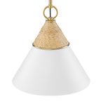 Natural Brass White Ceramic Cone Pendant Light | SKU 81010000083258 | A81010000083258 (3).jpg