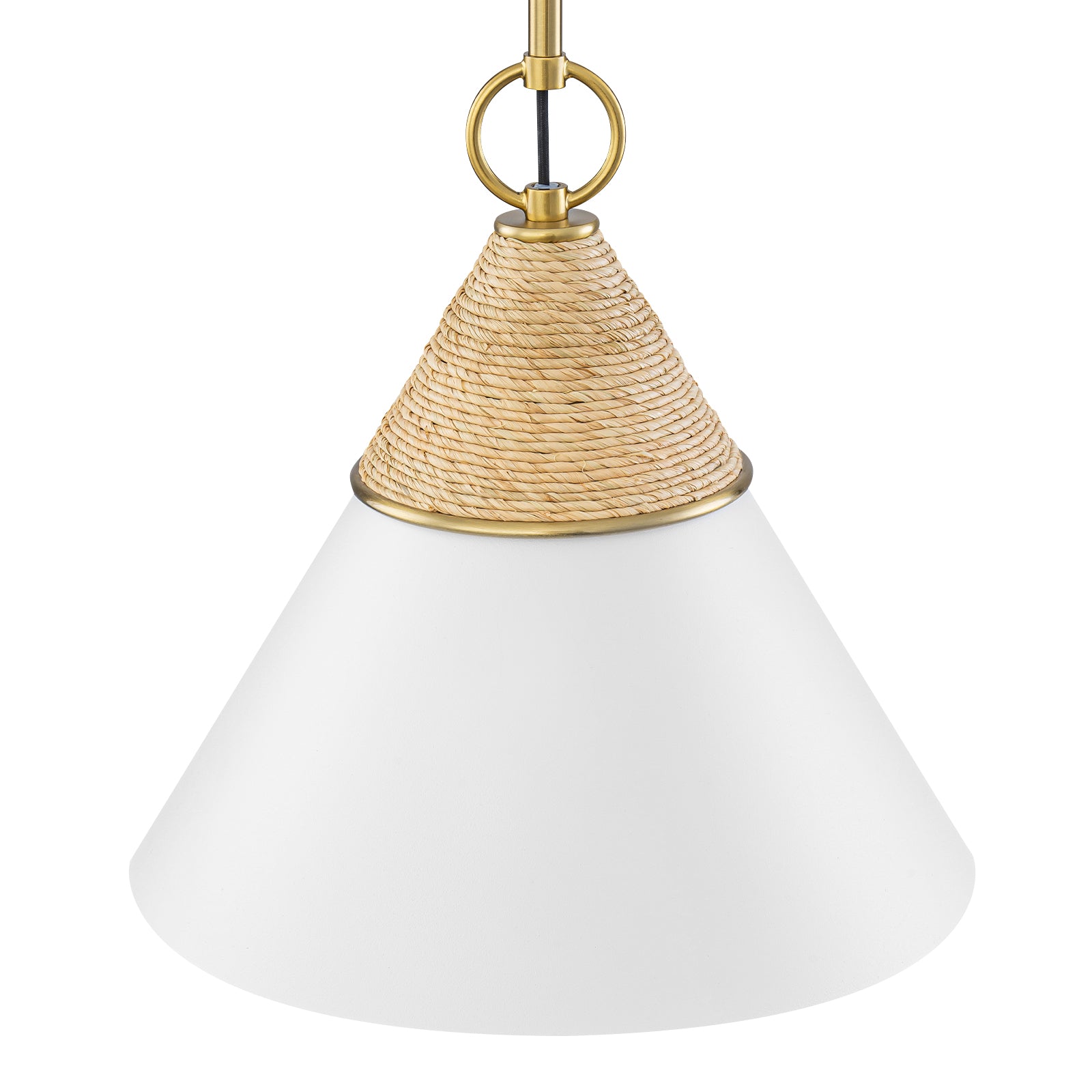 Natural Brass White Ceramic Cone Pendant Light | SKU 81010000083258 | A81010000083258 (3).jpg