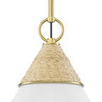 Natural Brass White Ceramic Cone Pendant Light | SKU 81010000083258 | A81010000083258 (4).jpg