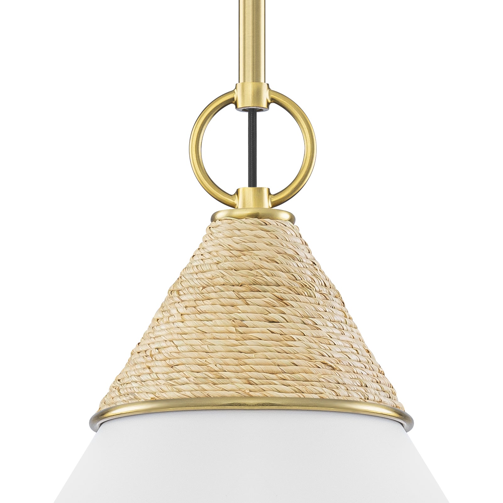 Natural Brass White Ceramic Cone Pendant Light | SKU 81010000083258 | A81010000083258 (4).jpg
