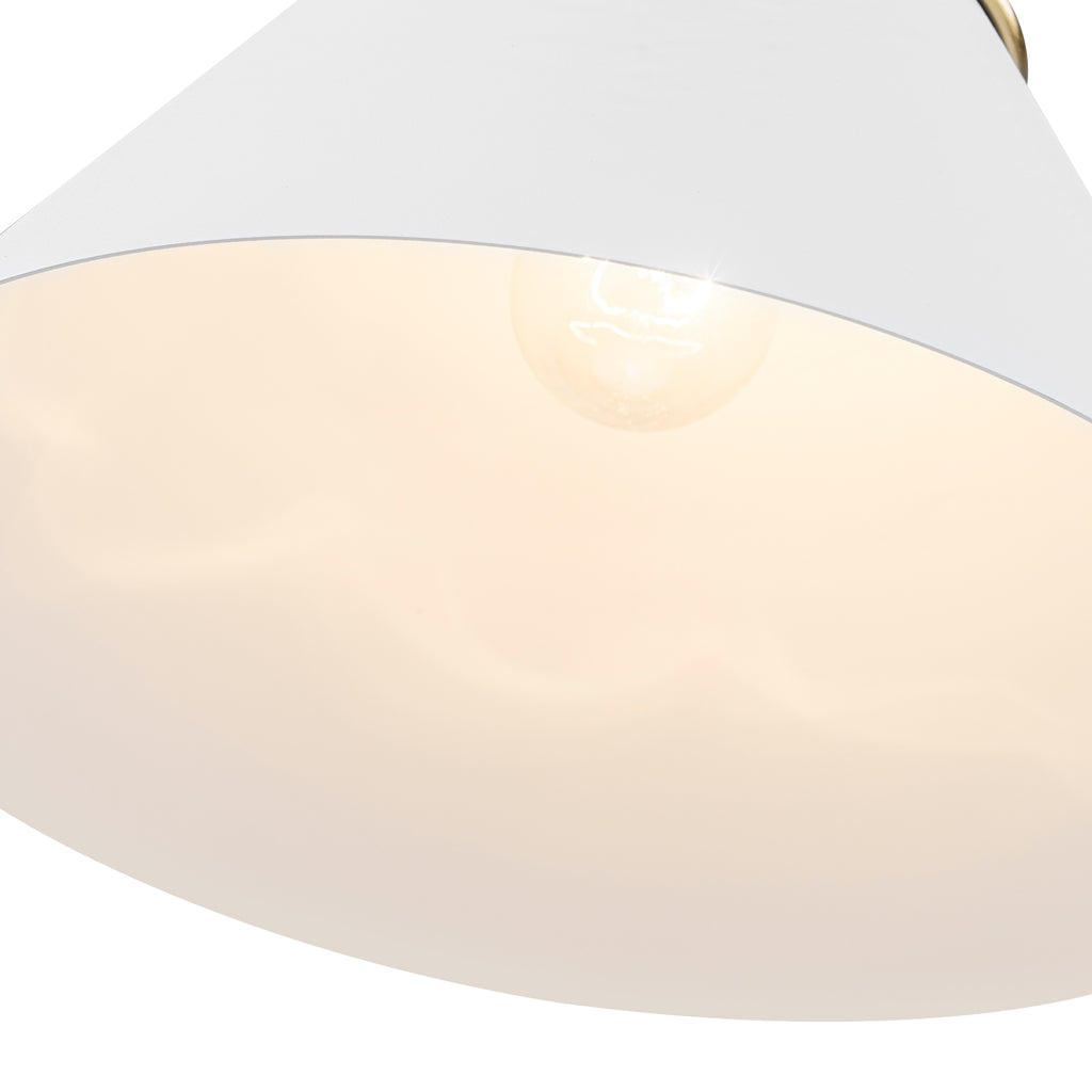 Natural Brass White Ceramic Cone Pendant Light | SKU 81010000083258 | A81010000083258 (6).jpg