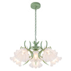 Sage Green Clear Glass Ceramic 6-Light Wagon Wheel Chandelier | SKU 81010000083328 | A81010000083328 (12).jpg