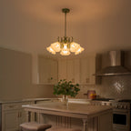 Sage Green Clear Glass Ceramic 6-Light Wagon Wheel Chandelier | SKU 81010000083328 | A81010000083328 (1).jpg