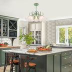 Sage Green Clear Glass Ceramic 6-Light Wagon Wheel Chandelier | SKU 81010000083328 | A81010000083328 (2).jpg