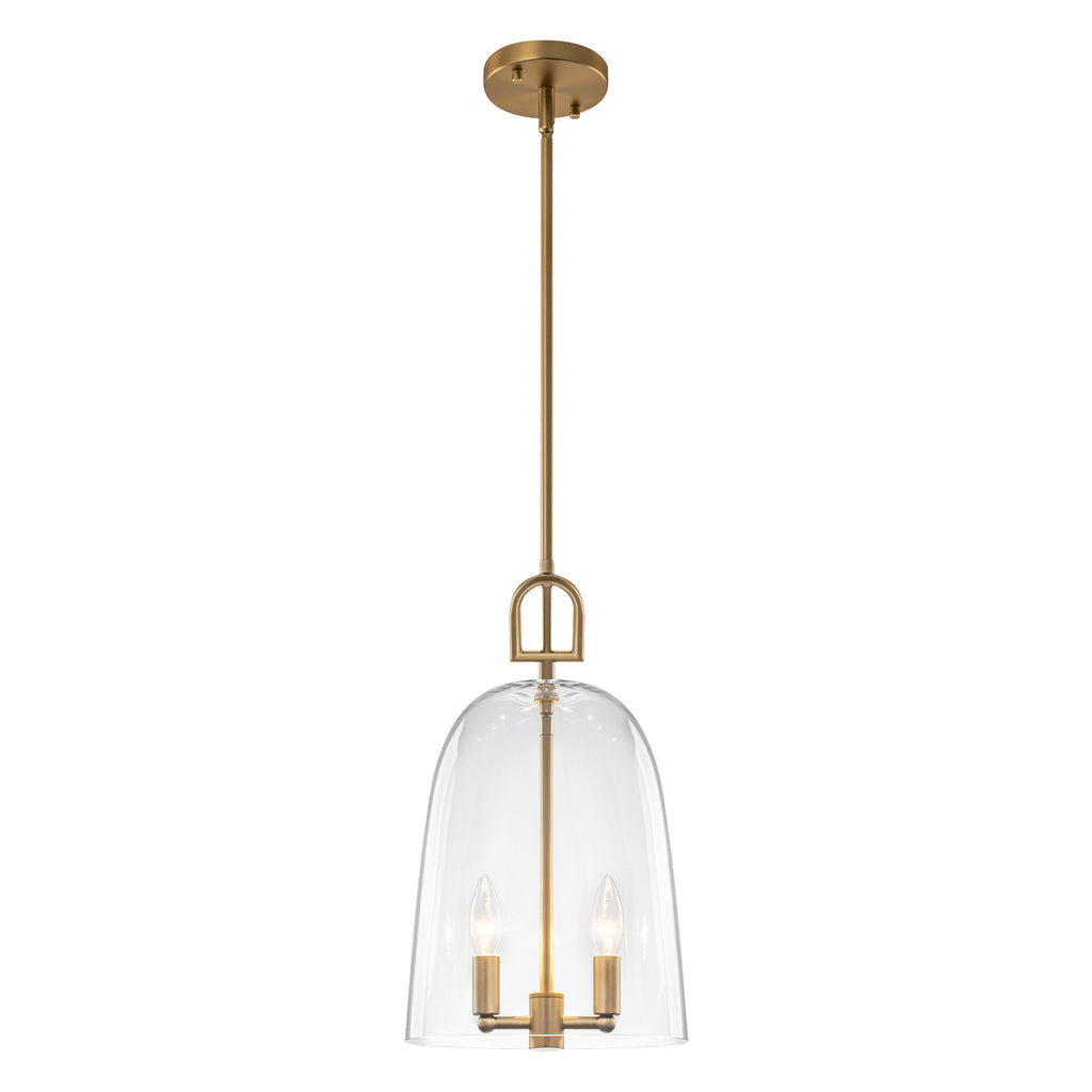 Natural Brass White Clear Glass Wood 2-Light Bell Pendant Light | SKU 81010000086458 | A81010000086458 (3).jpg